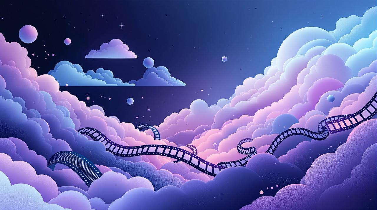青柠视频 - 云端影院概念插画